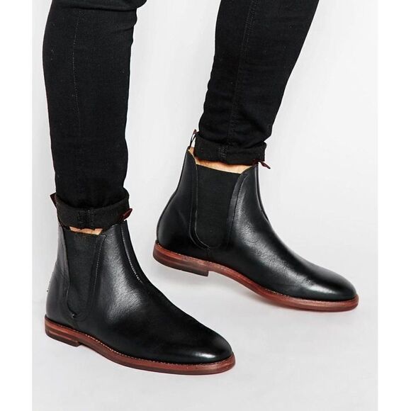 Hudson London Chelsea Boot Pull On Ankle in Black Leather Size 40 US 7 - Picture 10 of 10